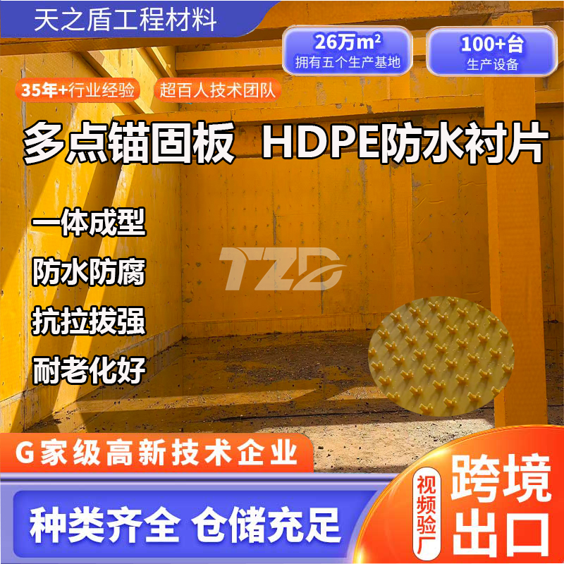 HDPE防水防腐衬片厂家定制420个锚固键污水处理防腐层内衬锚固板